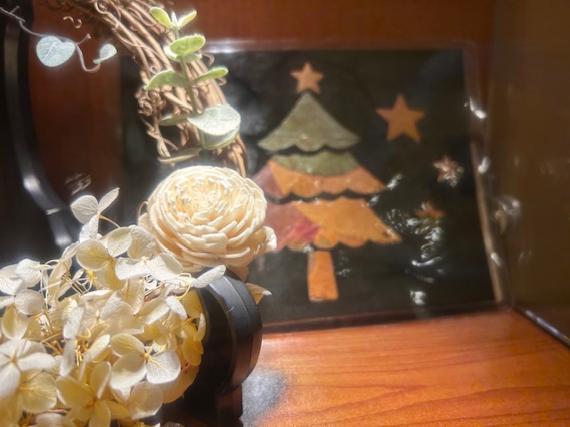 押し葉(落ち葉)のステンドグラス