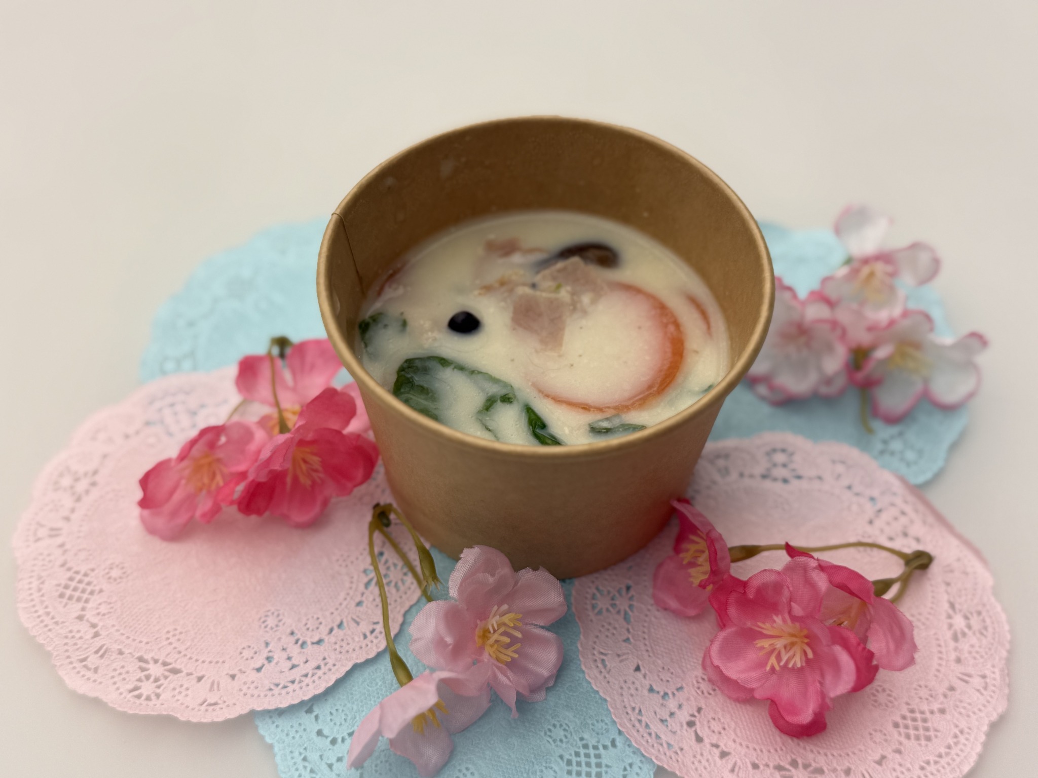 白菜と春菊の豆乳スープ