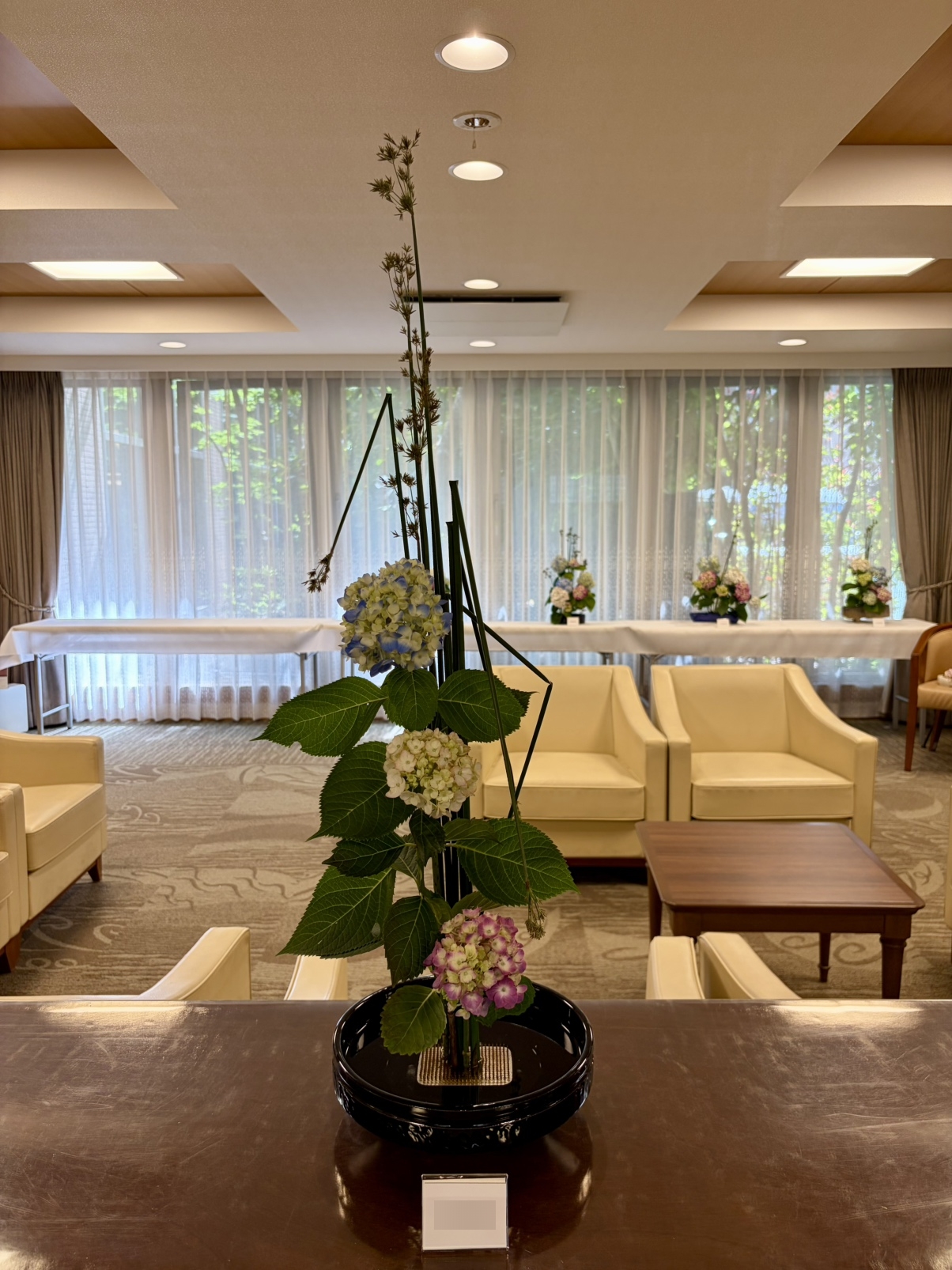 園芸療法 紫陽花の活け花